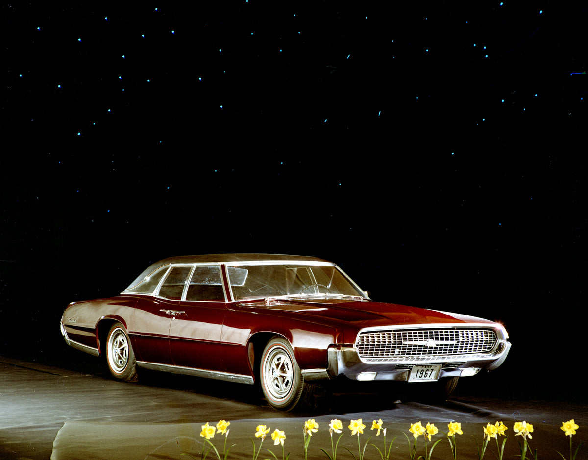 This archival image documents the 1967 Ford Thunderbird Landau four-door and is preserved in the Ford Heritage Vault as part of Ford Motor Company's historic photographic archive. Free for personal, non-commercial use. Ford Heritage Vault referenc...