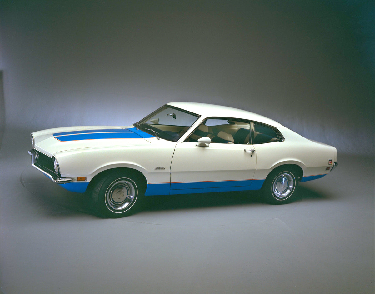 This archival image documents the 1972 Ford Maverick Sprint edition and is preserved in the Ford Heritage Vault as part of Ford Motor Company's historic photographic archive. Free for personal, non-commercial use. Ford Heritage Vault reference AR-...