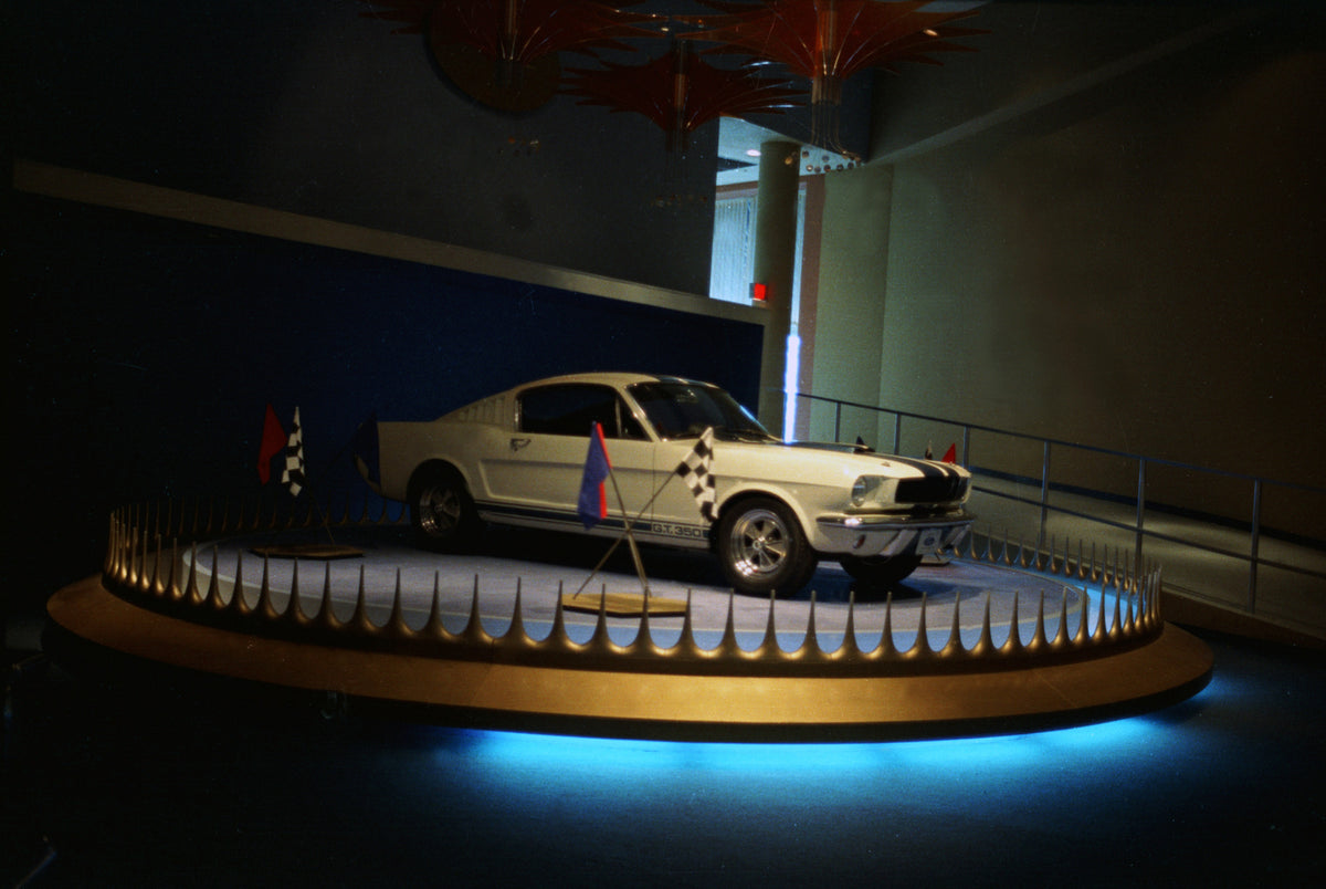 This archival image documents the 1965 Mustang Shelby GT350 at 1964 New York World's Fair Exhibit and is preserved in the Ford Heritage Vault as part of Ford Motor Company's historic photographic archive. Free for personal, non-commercial use. For...