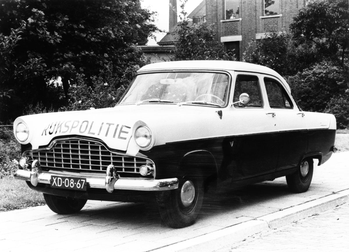 This archival image documents the 1958 Ford Zodiac for Rukspolitie and is preserved in the Ford Heritage Vault as part of Ford Motor Company's historic photographic archive. Free for personal, non-commercial use. Ford Heritage Vault reference AR-2...
