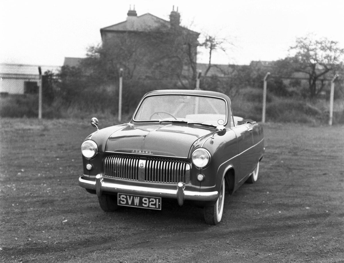 This archival image documents the 1951 Ford Consul Convertible in scenic field at Rainham Works and is preserved in the Ford Heritage Vault as part of Ford Motor Company's historic photographic archive. Free for personal, non-commercial use. Ford ...