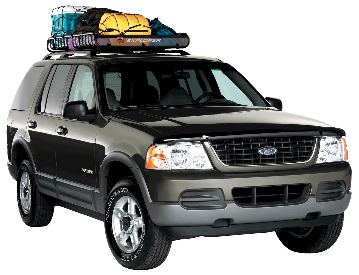 This archival image documents the 2004 Ford Explorer with roof rack and is preserved in the Ford Heritage Vault as part of Ford Motor Company's historic photographic archive. Free for personal, non-commercial use. Ford Heritage Vault reference AR-...