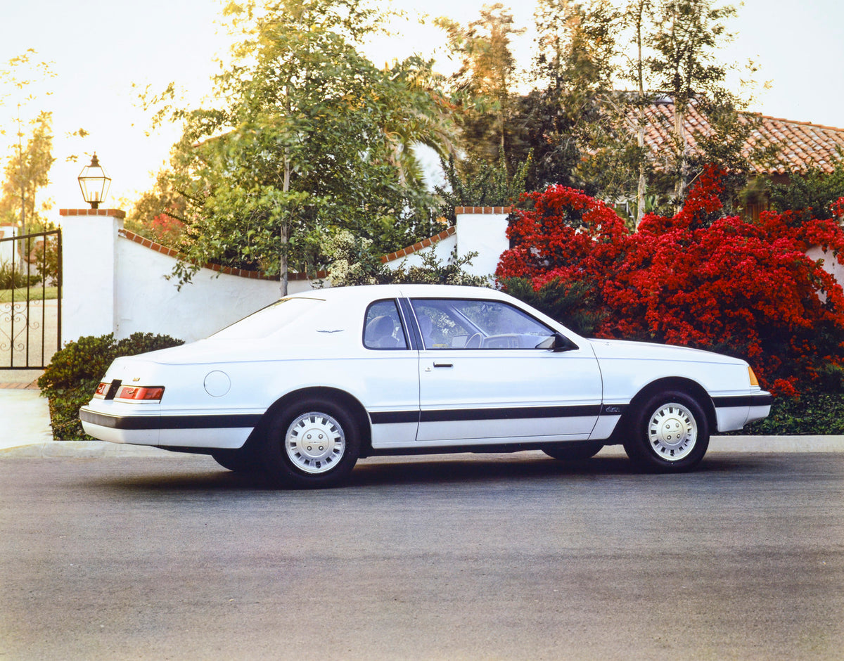 This archival image documents the 1986 Ford Thunderbird two-door and is preserved in the Ford Heritage Vault as part of Ford Motor Company's historic photographic archive. Free for personal, non-commercial use. Ford Heritage Vault reference AR-200...