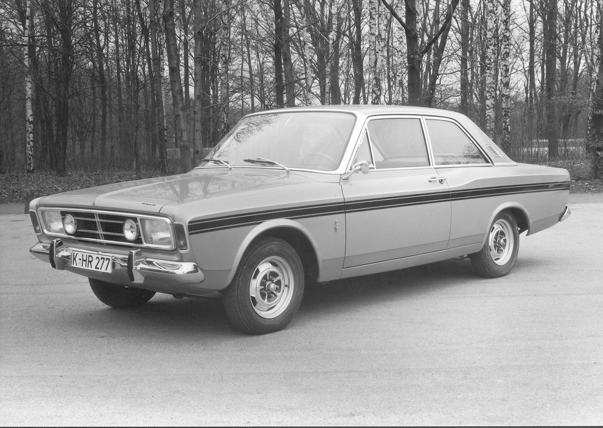 This archival image documents the 1967 Ford Taunus 17M P7 RS with scenic trees and is preserved in the Ford Heritage Vault as part of Ford Motor Company's historic photographic archive. Free for personal, non-commercial use. Ford Heritage Vault re...