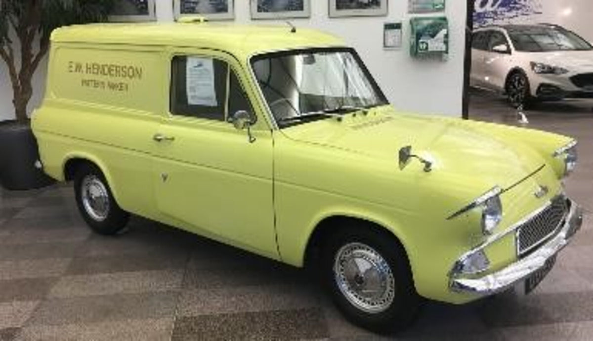 This archival image documents the 1961 Ford Anglia and is preserved in the Ford Heritage Vault as part of Ford Motor Company's historic photographic archive. Free for personal, non-commercial use. Ford Heritage Vault reference AR-2024-9.4.6.