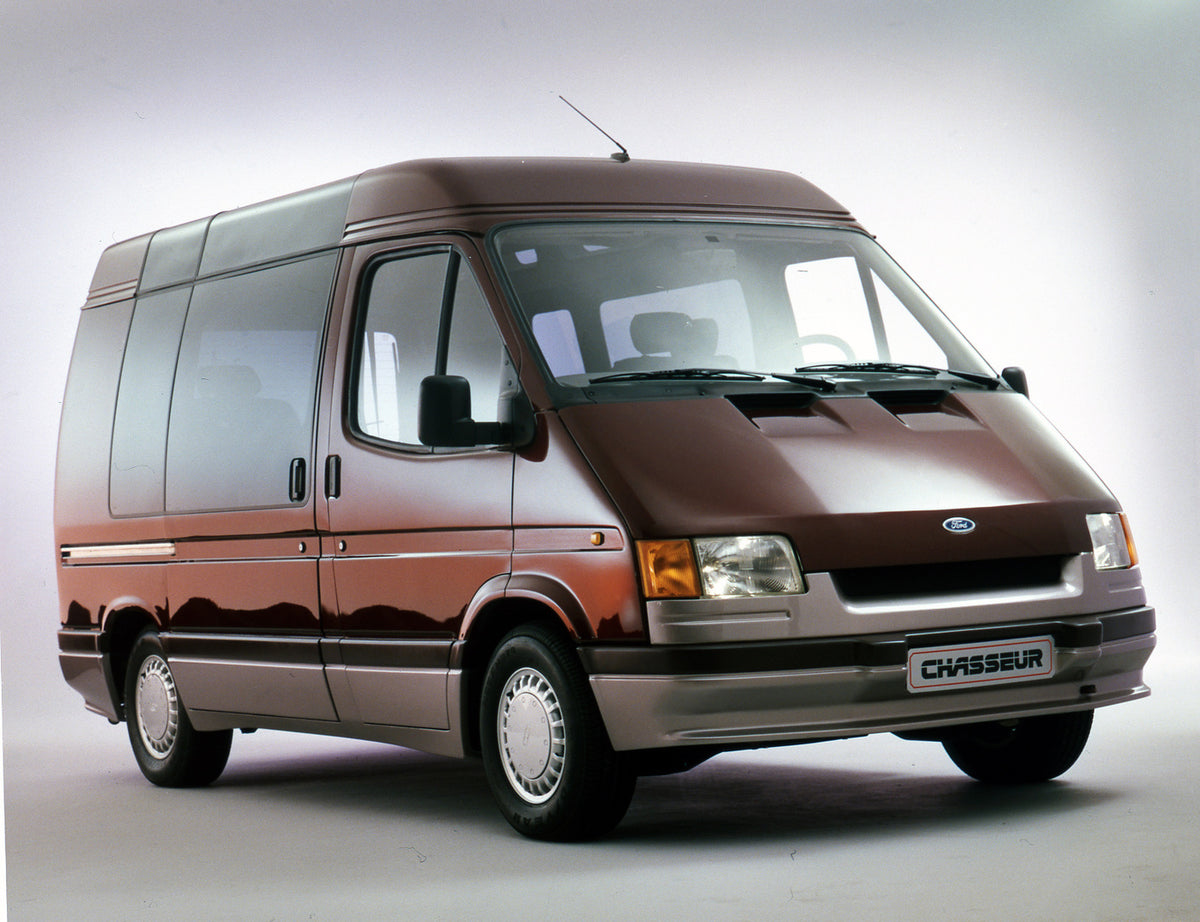 This archival image documents the 1986 Ford Transit Mark III VE 6 Transit Chasseur in studio and is preserved in the Ford Heritage Vault as part of Ford Motor Company's historic photographic archive. Free for personal, non-commercial use. Ford Her...