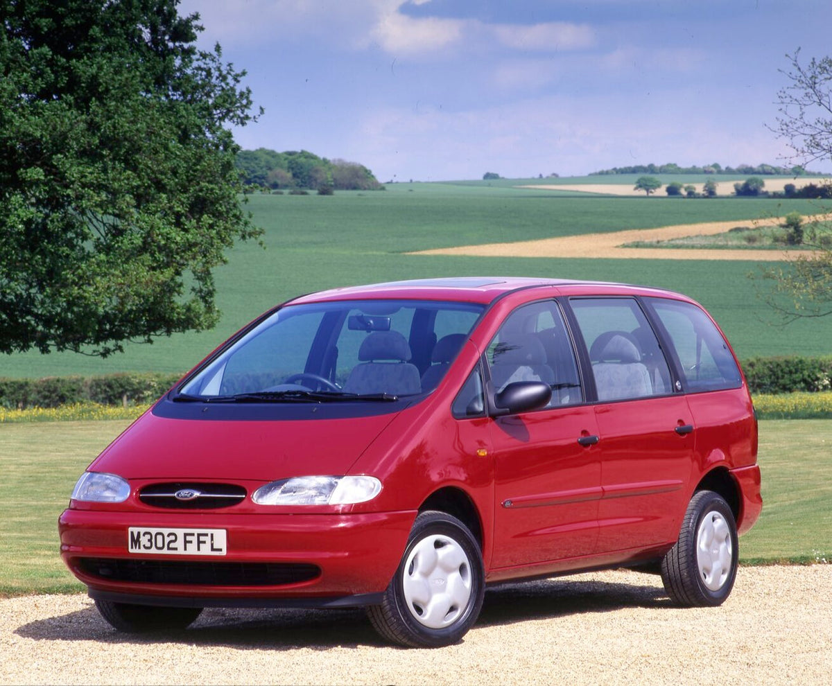 This archival image documents the 1995 Ford Galaxy GLX RHD on road with scenic field and is preserved in the Ford Heritage Vault as part of Ford Motor Company's historic photographic archive. Free for personal, non-commercial use. Ford Heritage Va...