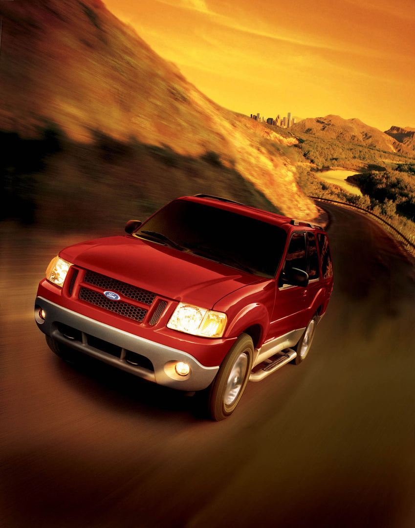 This archival image documents the 2002 Ford Explorer Sport action shot on scenic road in desert MS6040 and is preserved in the Ford Heritage Vault as part of Ford Motor Company's historic photographic archive. Free for personal, non-commercial use...