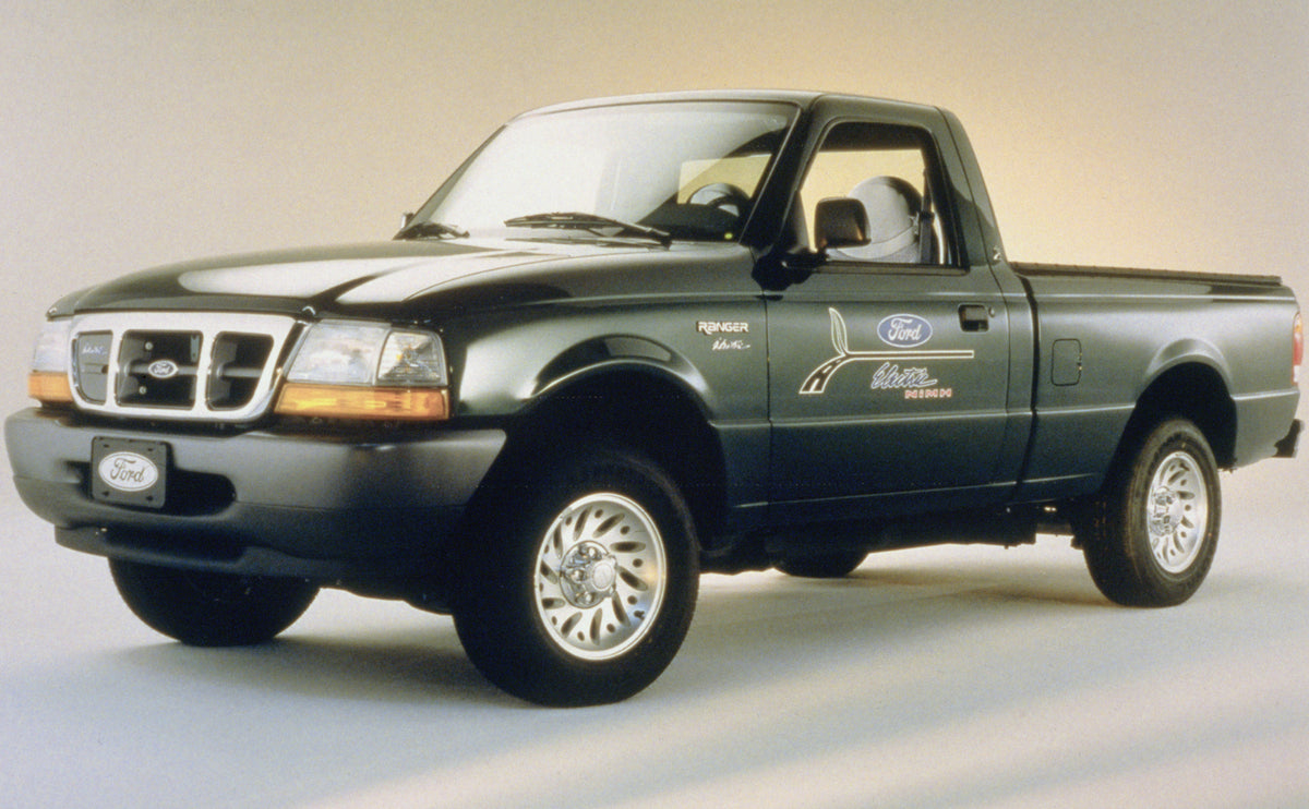 This archival image documents the 2000 Ford Ranger EV electric vehicle and is preserved in the Ford Heritage Vault as part of Ford Motor Company's historic photographic archive. Free for personal, non-commercial use. Ford Heritage Vault reference ...