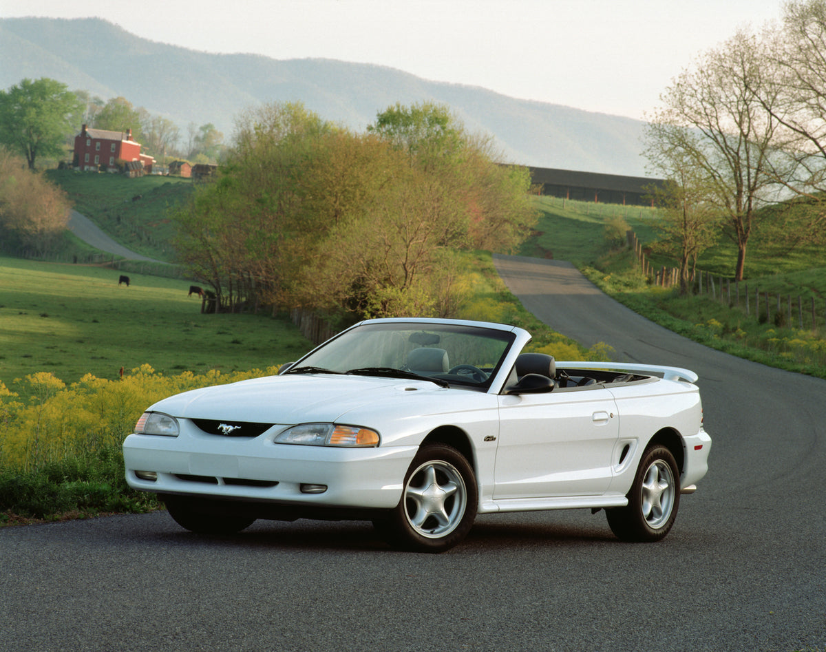 This archival image documents the 1996 Ford Mustang GT convertible and is preserved in the Ford Heritage Vault as part of Ford Motor Company's historic photographic archive. Free for personal, non-commercial use. Ford Heritage Vault reference AR-2...