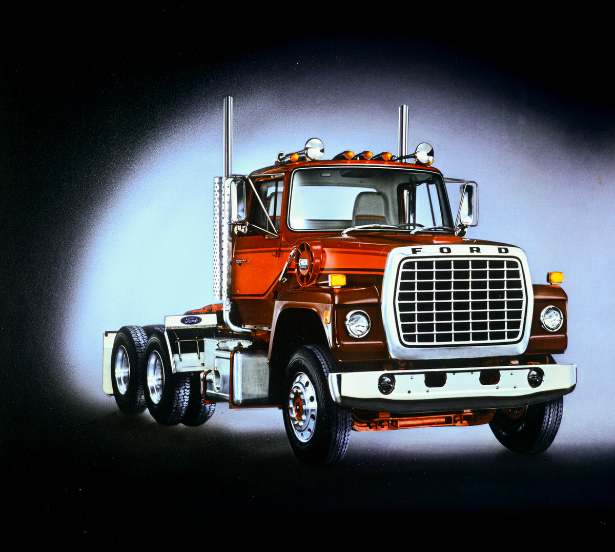 This archival image documents the 1984 Ford LTL-9000 and is preserved in the Ford Heritage Vault as part of Ford Motor Company's historic photographic archive. Free for personal, non-commercial use. Ford Heritage Vault reference AR-2001-86-102180....