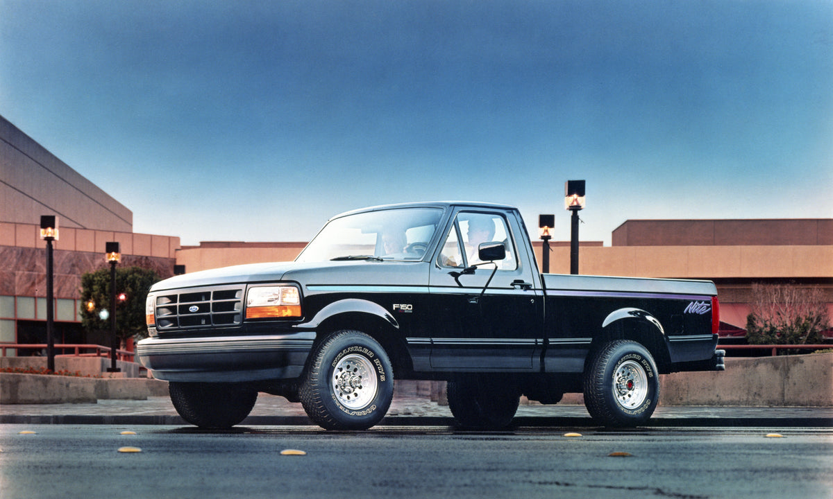 This archival image documents the 1992 Ford F-150 Lariat XLT and is preserved in the Ford Heritage Vault as part of Ford Motor Company's historic photographic archive. Free for personal, non-commercial use. Ford Heritage Vault reference AR-2008-8....