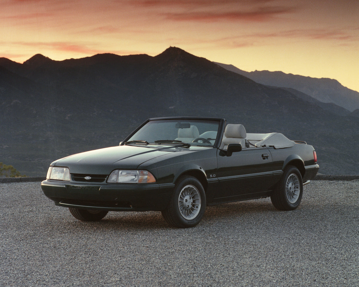 This archival image documents the 1990 Ford Mustang convertible and is preserved in the Ford Heritage Vault as part of Ford Motor Company's historic photographic archive. Free for personal, non-commercial use. Ford Heritage Vault reference AR-2008...