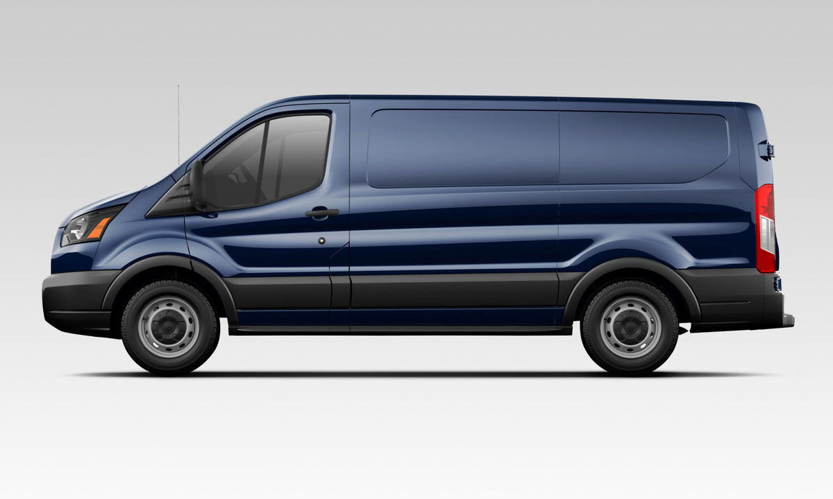 This archival image documents the 2017 Ford Transit side view in studio MS and is preserved in the Ford Heritage Vault as part of Ford Motor Company's historic photographic archive. Free for personal, non-commercial use. Ford Heritage Vault refere...