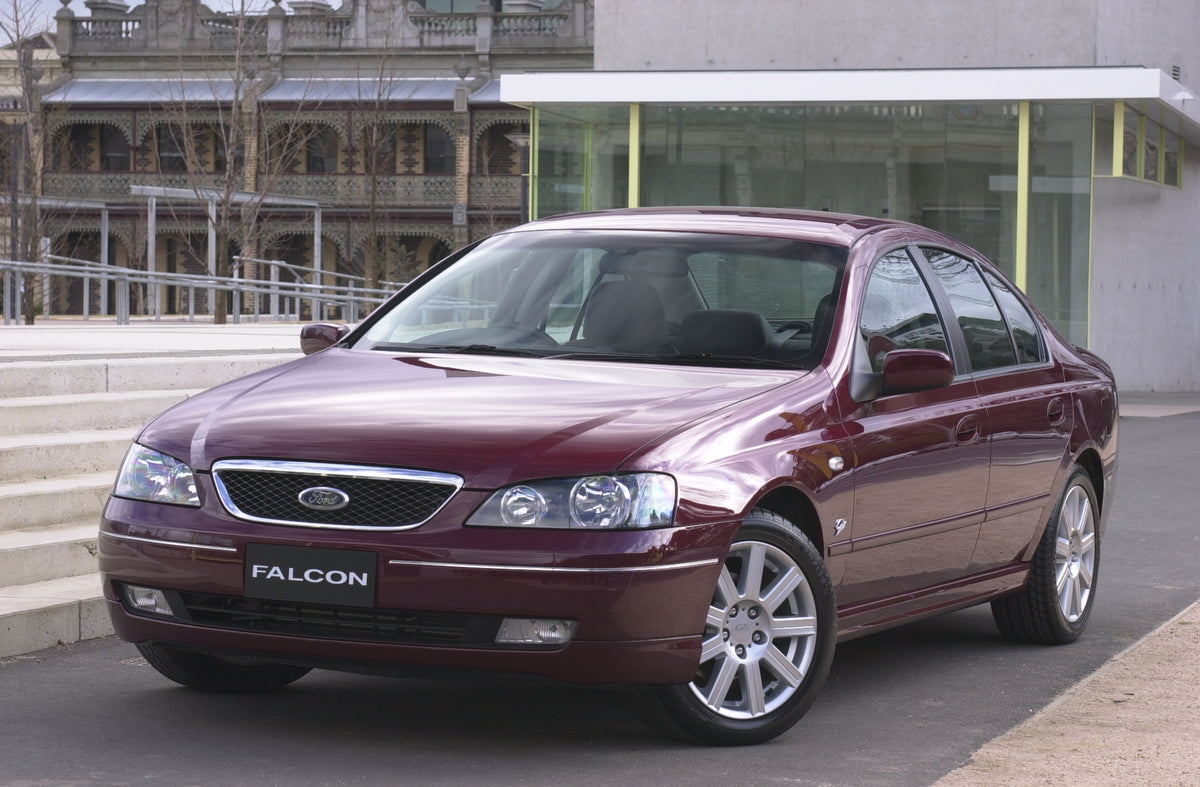 This archival image documents the 2002 Ford BA Falcon on scenic street DSC_4171 and is preserved in the Ford Heritage Vault as part of Ford Motor Company's historic photographic archive. Free for personal, non-commercial use. Ford Heritage Vault r...