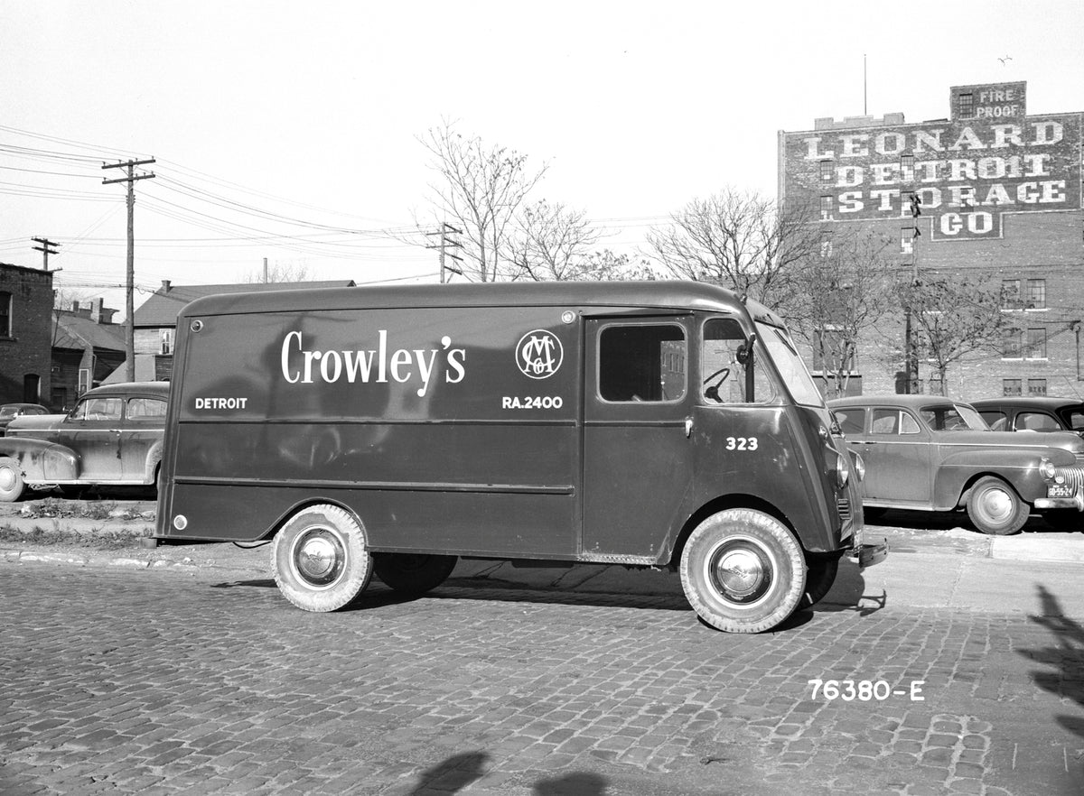 This archival image documents the 1941 Ford truck chassis with Brooks VanEtte body Crowleys Detroit Michigan and is preserved in the Ford Heritage Vault as part of Ford Motor Company's historic photographic archive. Free for personal, non-commerci...