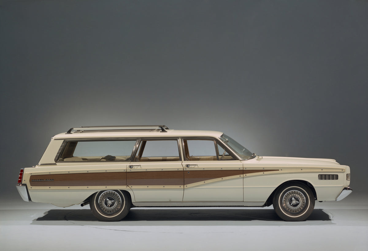 This archival image documents the 1966 Mercury Colony Park station wagon with Roof Rack and is preserved in the Ford Heritage Vault as part of Ford Motor Company's historic photographic archive. Free for personal, non-commercial use. Ford Heritage...