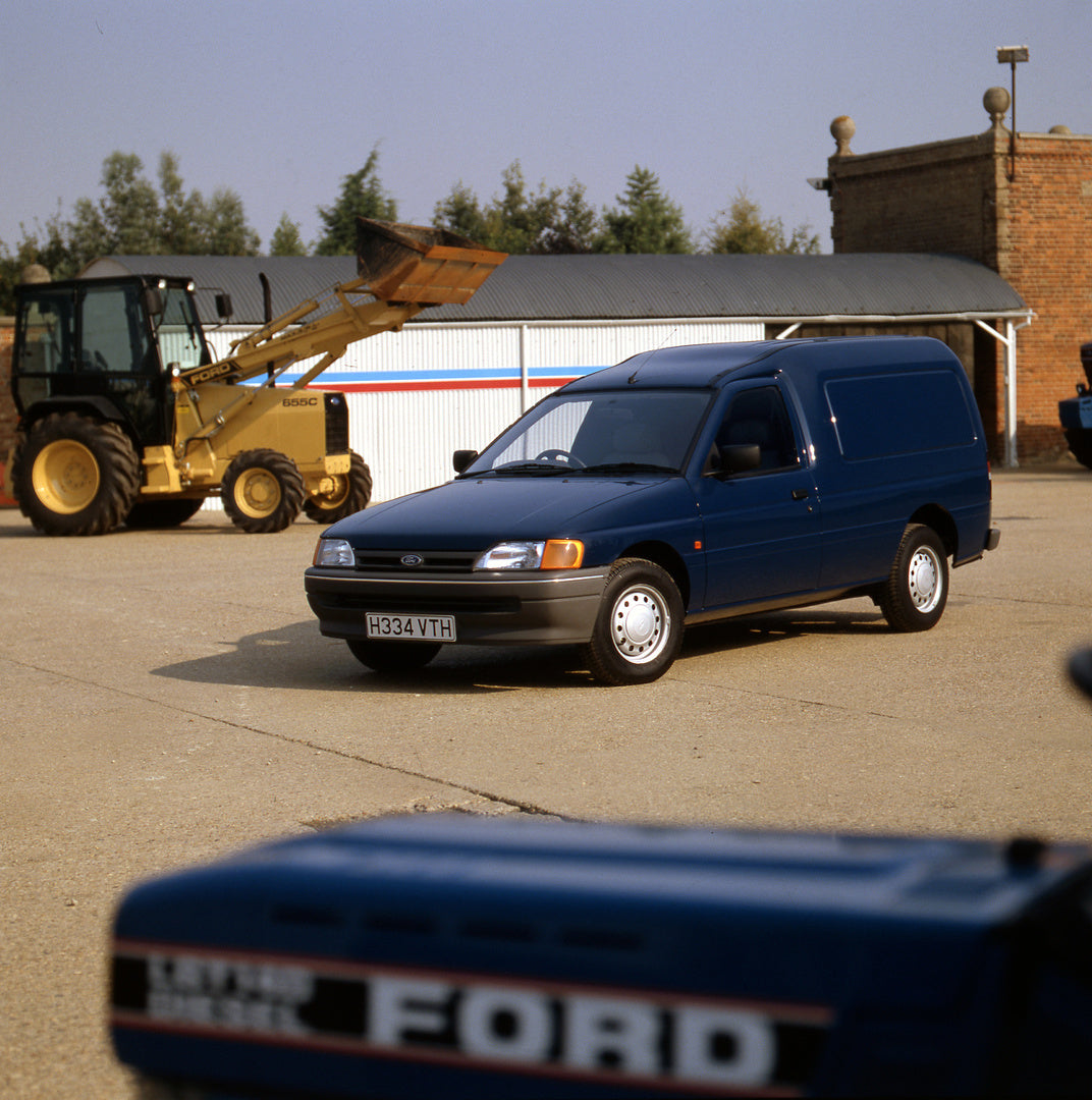 This archival image documents the 1990 Ford Escort Mark V 6/8 Counterweight Van at Boreham with construction equipment and is preserved in the Ford Heritage Vault as part of Ford Motor Company's historic photographic archive. Free for personal, no...