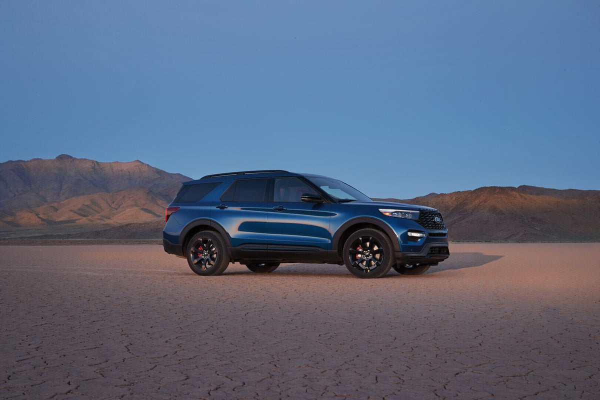 This archival image documents the 2022 Ford Explorer ST in scenic desert and is preserved in the Ford Heritage Vault as part of Ford Motor Company's historic photographic archive. Free for personal, non-commercial use. Ford Heritage Vault referenc...