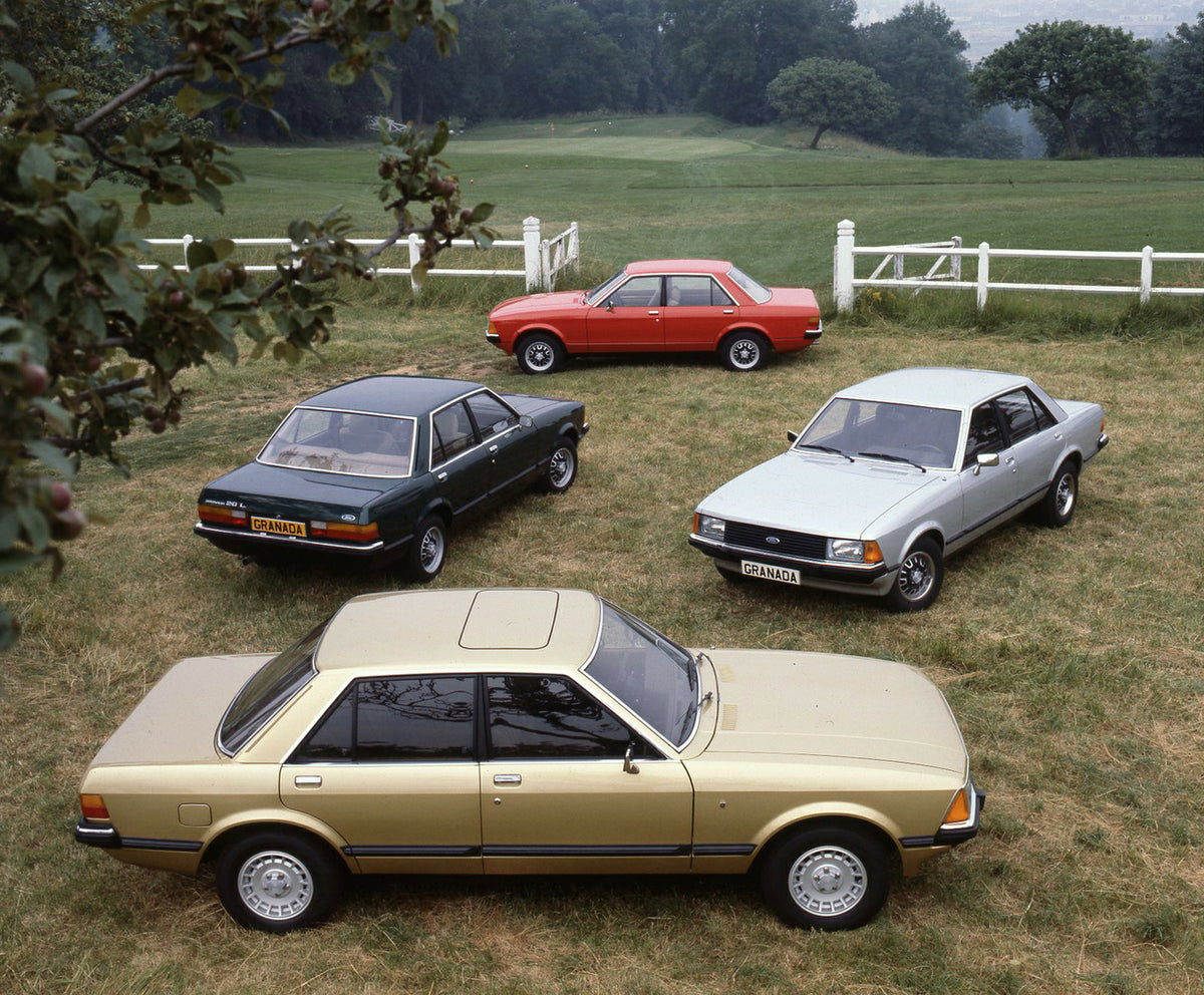This archival image documents the 1980 Ford Granada Ghia, L, base, and GL LHD Mark II scenic and is preserved in the Ford Heritage Vault as part of Ford Motor Company's historic photographic archive. Free for personal, non-commercial use. Ford Her...