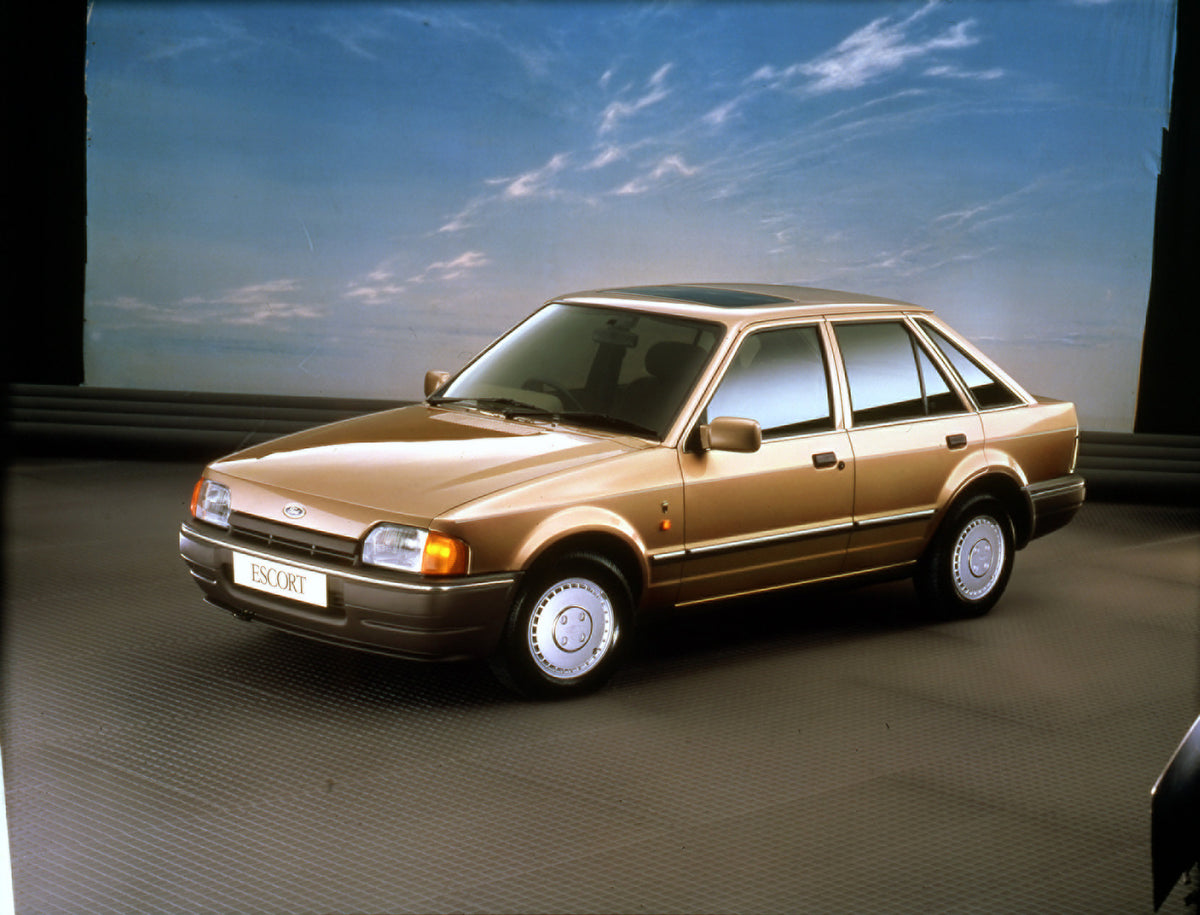 This archival image documents the 1987 Ford Escort Mark IV Ghia 1.6 scenic studio shot and is preserved in the Ford Heritage Vault as part of Ford Motor Company's historic photographic archive. Free for personal, non-commercial use. Ford Heritage ...