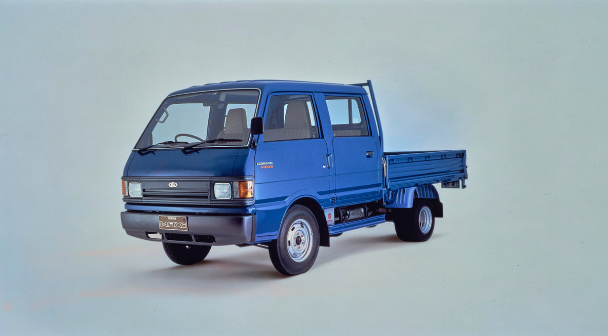 This archival image documents the 1984 Ford Econovan MAXi Crew Cab Truck Passenger Side Front End View in Studio FAP-2011-3 and is preserved in the Ford Heritage Vault as part of Ford Motor Company's historic photographic archive. Free for persona...