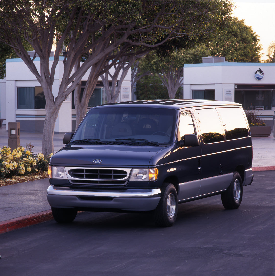 This archival image documents the 1998 Ford Club Wagon and is preserved in the Ford Heritage Vault as part of Ford Motor Company's historic photographic archive. Free for personal, non-commercial use. Ford Heritage Vault reference AR-2008-8.1.2.7012.