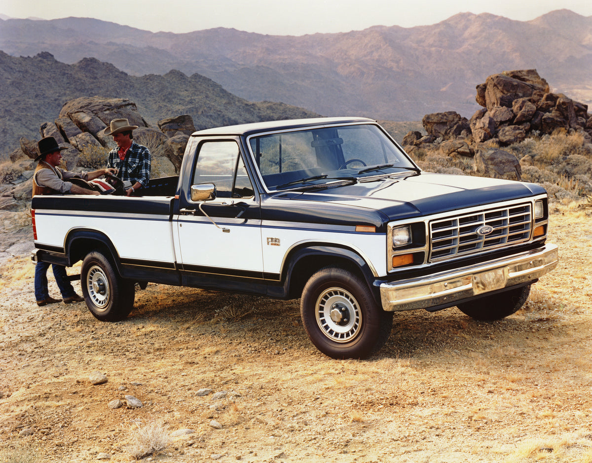 This archival image documents the 1985 Ford F-150 pickup truck and is preserved in the Ford Heritage Vault as part of Ford Motor Company's historic photographic archive. Free for personal, non-commercial use. Ford Heritage Vault reference AR-2008-...
