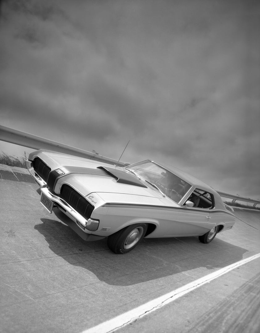 This archival image documents the 1970 Mercury Cougar hardtop and is preserved in the Ford Heritage Vault as part of Ford Motor Company's historic photographic archive. Free for personal, non-commercial use. Ford Heritage Vault reference AR-2008-8...