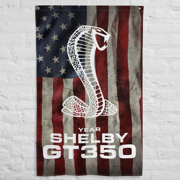 SHELBY GT350 Custom US Wall Flag