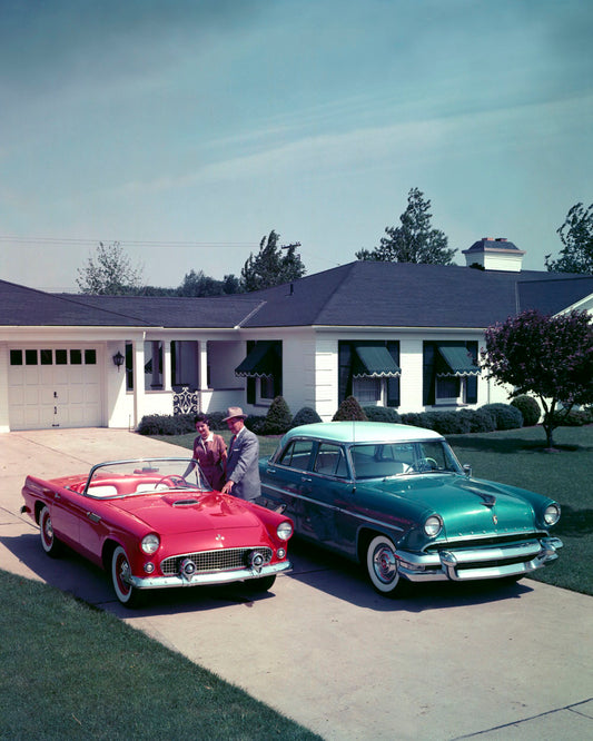 1955 Ford Thunderbird Convertible and a 1955 Lincoln Capri Special Custom Sedan 0001-4943