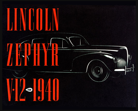 1940 Lincoln Zephyr V12 Brochure Cover