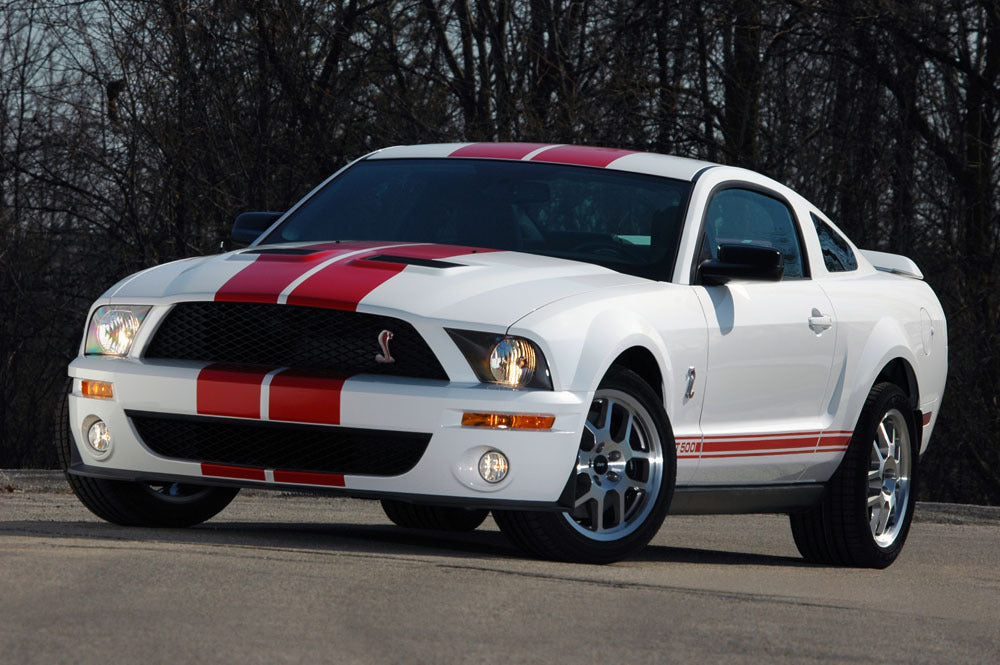 2007 Shelby GT500 White with Red Strip Package 0002-4245