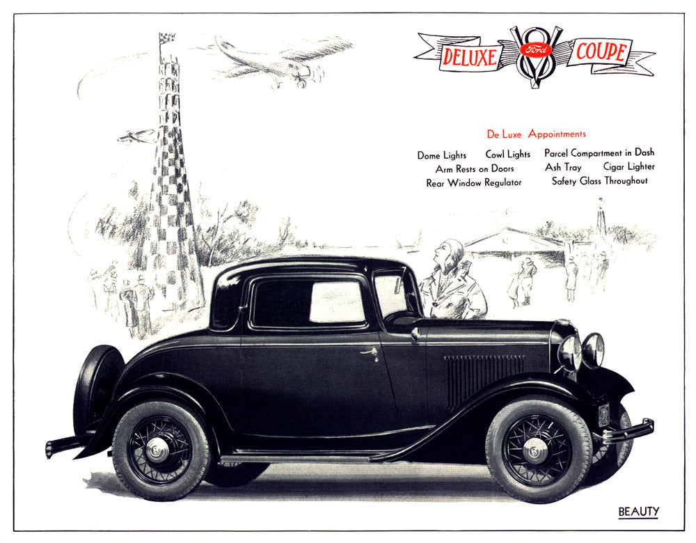 1932 Ford Deluxe Coupe Vintage Ad 0002-5588