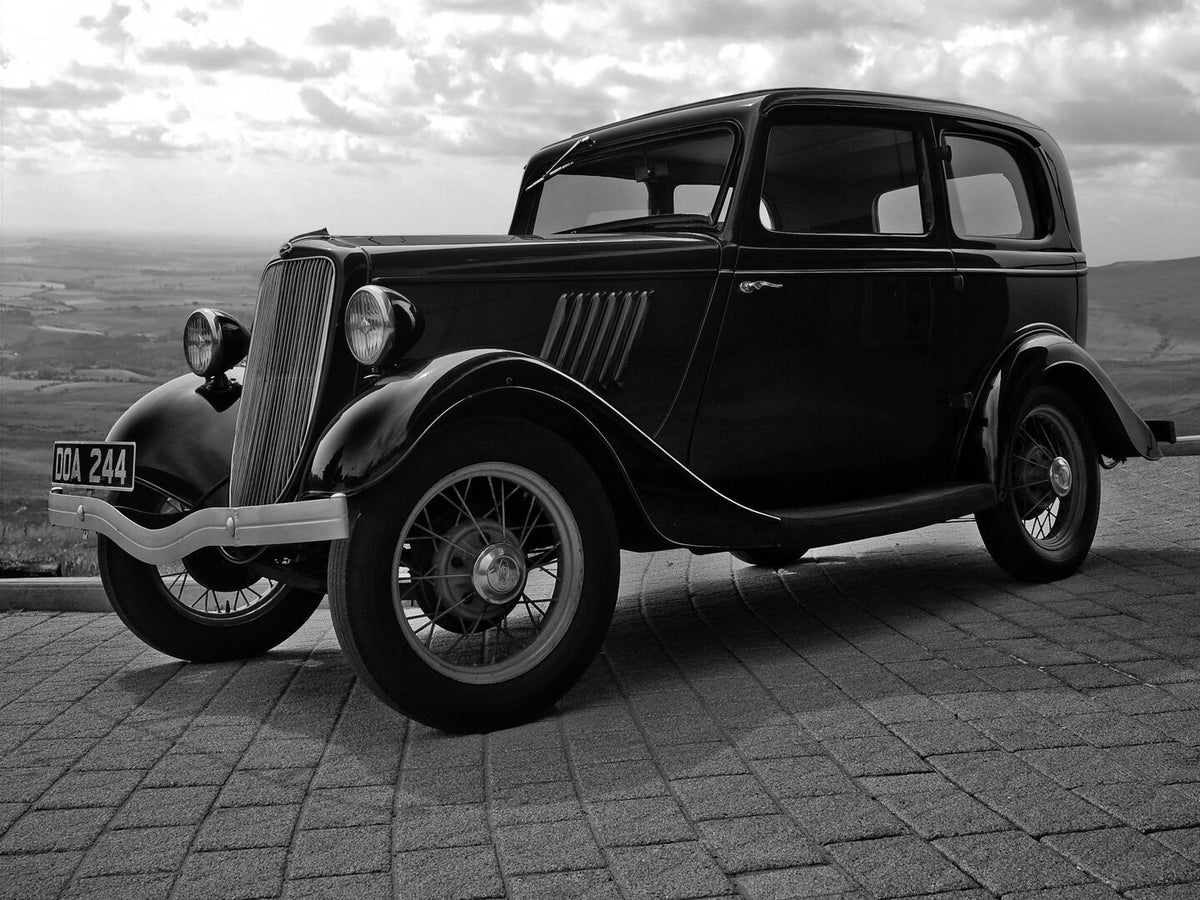 1933 Ford Model Y Side View with Clouds 0033-0014