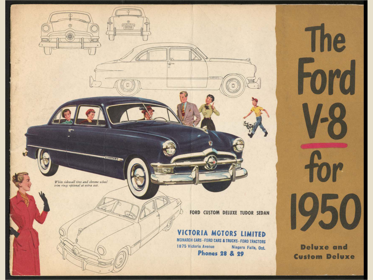 1950 Ford V 8 Vehicle Brochure Page 1 0050-0009 — 18×24 proportions