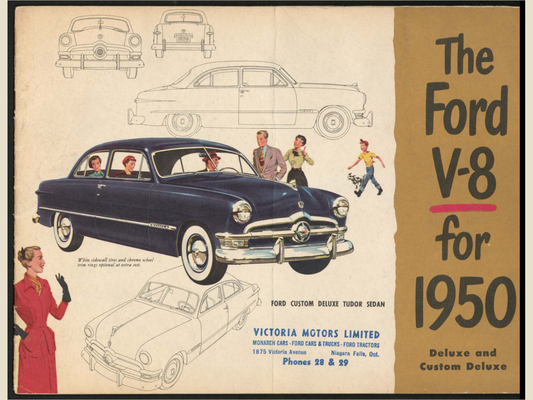 1950 Ford V 8 Vehicle Brochure Page 1 0050-0009 — 18×24 proportions