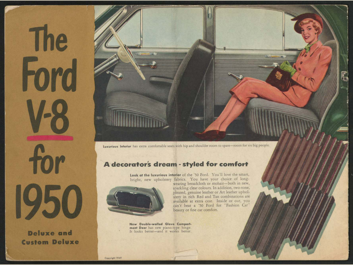1950 Ford V 8 Vehicle Brochure Page 16 0050-0013 — 18×24 proportions