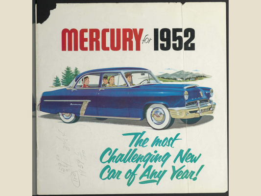 1952 Mercury Cars Brochure Page 1 0052-0007 — 18×24 proportions