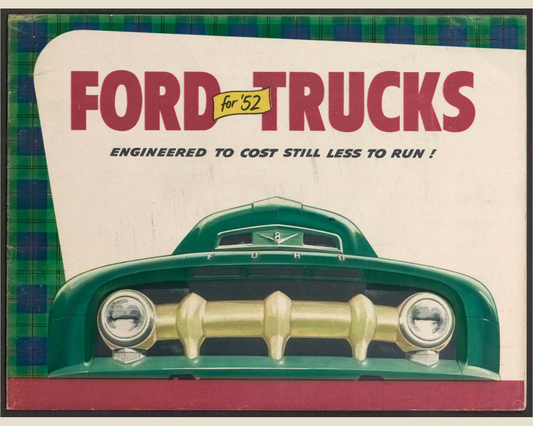 1952 ford trucks Brochure Page 1 0052-0015 — 16×20 proportions