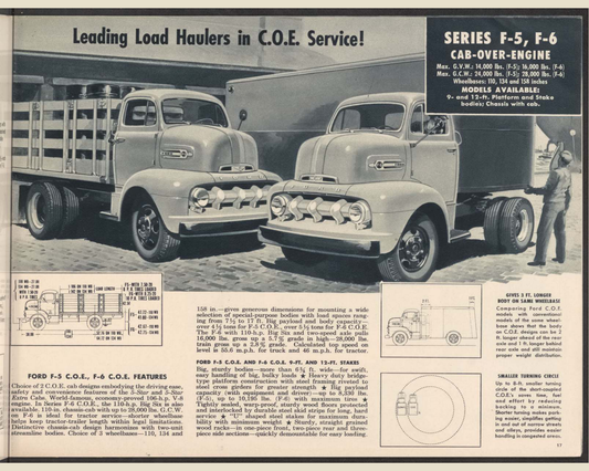 1952 ford trucks Brochure Page 17 0052-0017 — 16×20 proportions