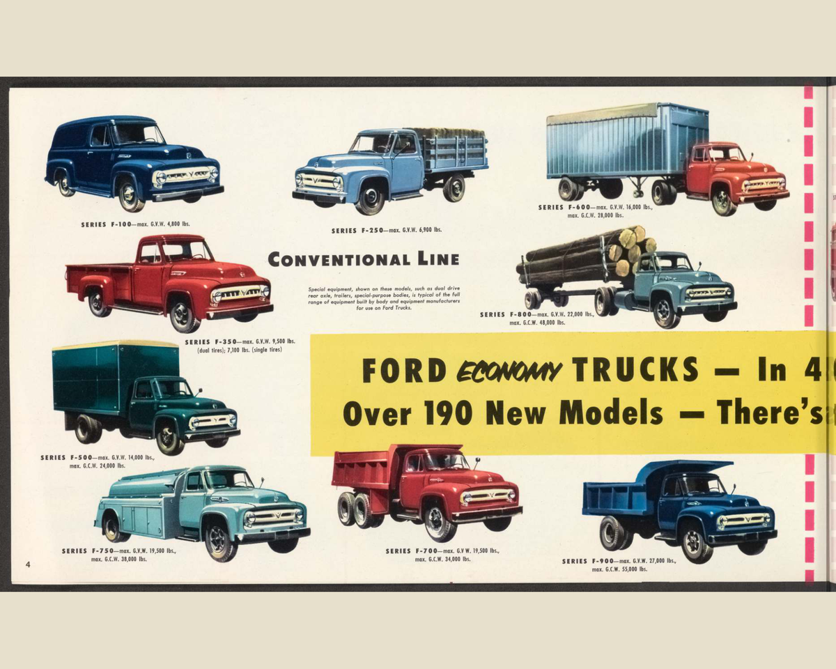1953 ford truck line Brochure Page 4 0053-0018 — 16×20 proportions