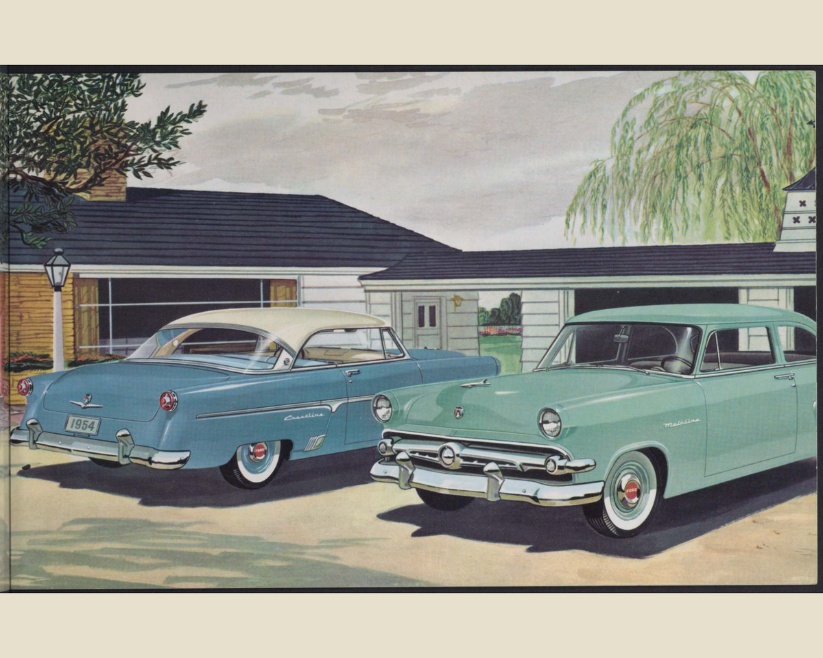 1954 Ford Car Line Brochure Page 3 0054-0008 — 16×20 proportions