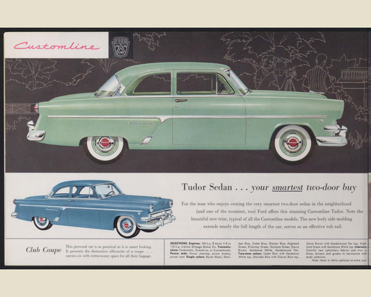 1954 Ford Car Line Brochure Page 10 0054-0014 — 16×20 proportions