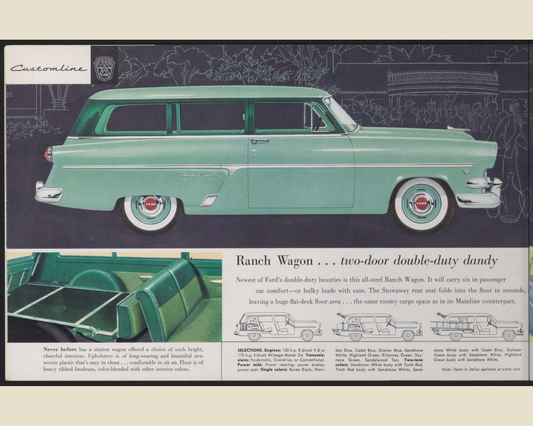 1954 Ford Car Line Brochure Page 12 0054-0016 — 16×20 proportions