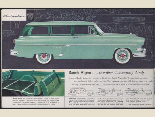 1954 Ford Car Line Brochure Page 12 0054-0016 — 18×24 proportions