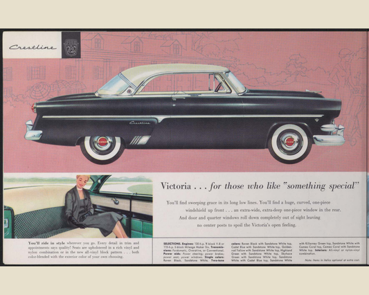 1954 Ford Car Line Brochure Page 18 0054-0020 — 16×20 proportions