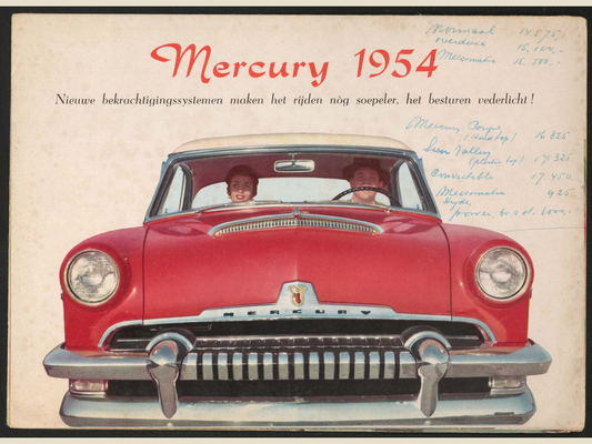 1954 Mercury Vehicles Brochure Page 1 0054-0023 — 18×24 proportions