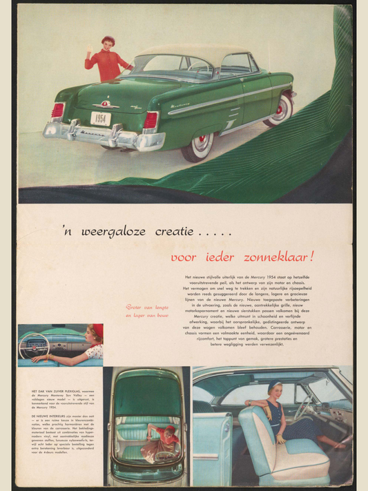 1954 Mercury Vehicles Brochure Page 2 0054-0024 — 18×24 proportions