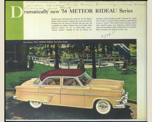 1954 Meteor Cars Brochure Page 2 0054-0026 — 16×20 proportions